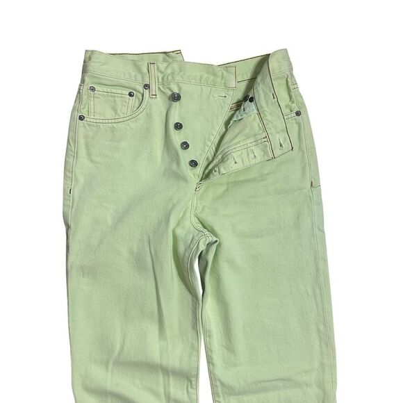 Agolde Neon Green Slanting Overlapping 5-button Jeans Size 25 - Picture 6 of 16